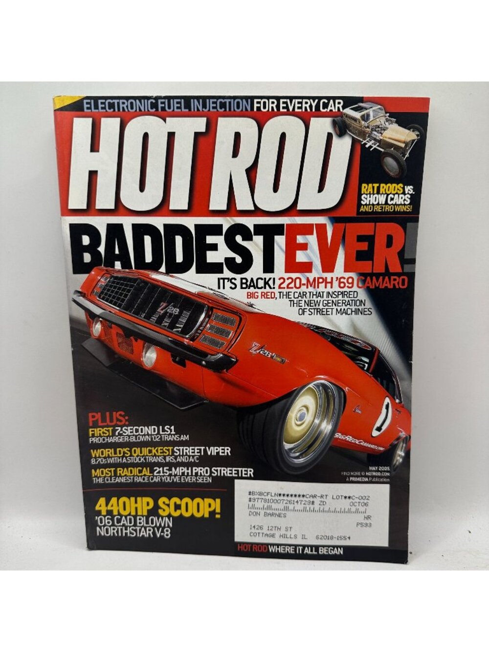 Hot Rod Magazine May 2005 Issue 220-MPH 69 Camaro Big Red Street Machines V8